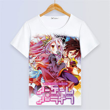 Футболка для пары с принтом «NO GAME NO LIFE Sora», Футболка Harajuku, летняя футболка с короткими рукавами, топы унисекс с аниме, Camiseta Mujer 2024 - купить недорого