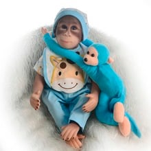46 cm Silicone Bebês Reborn Bonecas Mãos abraçando Vivo Do Bebê macaco de brinquedo de pelúcia Realistas Bonecas bebe Rebron Presente para as crianças 2024 - compre barato