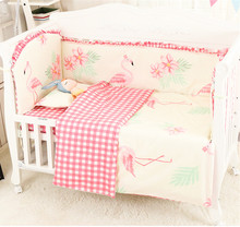 6/9pcs Flamingo Cot Bumper kit de berço Baby Bedroom Set Bed Bedclothes Children/Baby Bedroom High Quality print bedding sets 2024 - buy cheap
