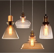 Edison Loft estilo de madera de vidrio Industrail Vintage colgante accesorios de iluminación para comedor lámpara colgante de iluminación del hogar lámparas Colgantes 2024 - compra barato