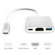 Кабель с разъемом USB типа C на HDMI-совместимость с USB 3,0 зарядный адаптер конвертер USB-C 3,1 Hub адаптер для MacBook Pro Pixel Huawei 2024 - купить недорого