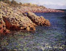 Pintura al óleo hecha a mano, rocas en la costa del Mediterráneo de Claude Monet, reproducción de arte decorativo de alta calidad 2024 - compra barato