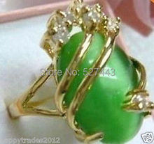 Wholesale FREE SHIPP >Exquisite women's green opal stone Jewelry ring size 7# 8# 9# 2024 - buy cheap