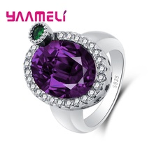 Женское кольцо из серебра 925 пробы с фиолетовым зелёным камнем 2024 - купить недорого