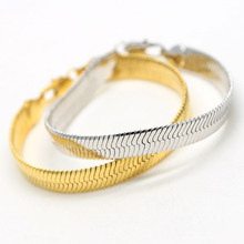 10mm wide flat snake bone chain  yellow / white gold filled dense herringbone chain link bracelet for men 2024 - buy cheap