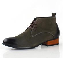 Botas de encaje de gamuza de estilo británico para hombre, botines de moda de cuero para verano y otoño 2024 - compra barato