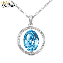 OL Style Crystals From Swarovski Chain Necklaces & Pendants Round Colar Feminina Fashion Wedding Jewelry For Women 2024 - buy cheap