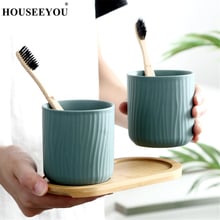 Ceramic Bathroom Tumblers Toothbrush Toothpaste Holder Rack Shelf Couple Mugs Brushing Cup Lovers Family Sisters Use Gift 2024 - buy cheap