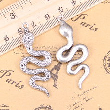 15pcs Jewelry Charms snake cobra 51x21mm Antique Silver Plated Pendants Making DIY Handmade Tibetan Silver Jewelry 2024 - buy cheap