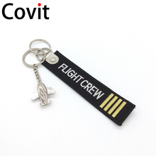 FLIGHT CREW Keychain duplex Embroidery kiss me before flight Key Chains Aircraft model Metal Gift for Men lovers 2024 - buy cheap