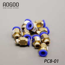 10Pcs/lot PC8-01 Tube 8mm Thread Straight Throught 1/8" Pneumatic Pipe Fitting tube connector 2024 - buy cheap