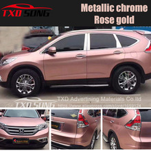 Premium Rose Gold Lighting Metal Chrome Vinyl Wrap Film Satin Metallic ROSE GOLD Car Body Wrapping Foil Car Sticker 2024 - buy cheap