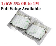 1000pcs 1/6W=1/8W 1R ~ 1M 10K ohm 4.7k 2.2K 1K 100K 100R 4.7R Carbon Film Resistor 3/5/6/7/9/8.1.2.3.4.5.6.7.9./R/K 220R Metal 2024 - buy cheap