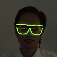 Двойные цветные светящиеся солнечные очки El Wire, яркие световые защитные светящиеся многоцветные светодиодные мигающие очки от 3 В, звуковой активный драйвер 2024 - купить недорого
