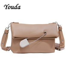 Youda moda feminina cor sólida material do plutônio saco mensageiro pino original decoração sacos de ombro estilo vintage bolsa do telefone móvel 2024 - compre barato