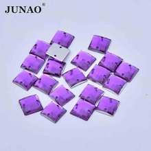 JUNAO 8mm 10mm Sewing Purple Color Square Crystal Rhinestones Flatback Acrylic Stones Sew On Crystals Beads for Dress Jewelry 2024 - buy cheap