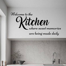 Kitchen Wall Decals Welcome to Kitchen Sign Wall Stickers Family Quotes Wall Art Mural Home Decor Love Home Decoraiton N196 2024 - buy cheap