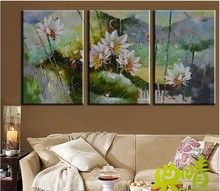 Modern fashion abstract oil  painting on canvas Hand painted impression sleeping lotus paintings NO frame 2024 - buy cheap