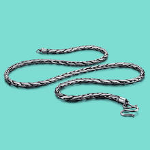 Мужское винтажное ожерелье из тайского серебра 925 пробы, цепочка шириной 4 мм, подарочное Серебряное украшение 2024 - купить недорого