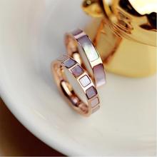 YUN RUO Rose Gold Color Lovely Natural Pink Shell Rings Set for Woman Girl Gift Wedding Jewelry 316 L Stainless Steel Never Fade 2024 - buy cheap