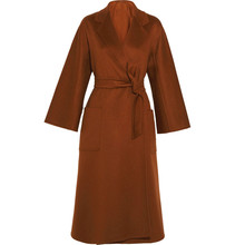 Женское зимнее шерстяное пальто, элегантное тонкое кашемировое пальто с поясом 2024 - купить недорого