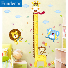 [Fundecor] Diy Giraffe Height Chart Measure Wall Stickers Wall Decoration Cartoon Animal Park Kids Baby Room Decoration 2024 - buy cheap