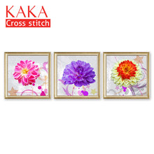 Cross stitch kits,Embroidery needlework sets with printed pattern,11CT-canvas for Home Decor Painting,Flowers Full NCKF134 2024 - buy cheap