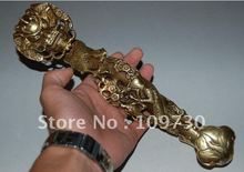 Free shipping Ancient Chinese bronze brass Ruyi scepter & Dragon magpie plum statue Hat 2024 - buy cheap