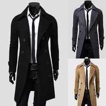 ZOGAA New Mens Long Coat Double Lines Buttons Lengthened Briefnessand Casual Men's Wool Coat Slim Fit Woollen Trench Coats 2024 - buy cheap