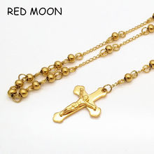 Fashion Jewelry Stainless Steel Rosary Necklace Virgin Cross of Jesus Pendant Necklaces Heavy  Gold Color Hip hop Men Jewelry 2024 - buy cheap