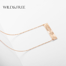 Wild&Free Women Gold Rectangle Long Pendant Necklace Simple Style Lovers Fingerprint Necklace Actual Fingerprint Name Necklaces 2024 - buy cheap