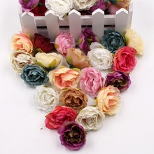 Flores artificiais florescendo de peônia, 100 peças de flores artificiais para festa de casamento, casa, sapatos, chapéus, decoração, flores de seda de casamento 2024 - compre barato