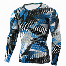 Camiseta deportiva de manga larga para hombre, Camisa estampada de compresión de secado rápido para gimnasio, Rashgard, nueva 2024 - compra barato