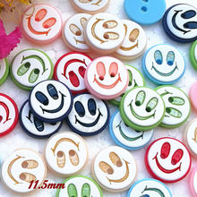 250pcs 11.5mm(18L)  Mixed color smile decorative buttons for sewing Resin baby buttons craft scrapbooking decorative accessories 2024 - buy cheap