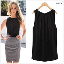 Sexy Chiffon Blouse Solid Women Sleeveless Spring Summer Style Shirt Tops Blouses Casual Clothing 2024 - buy cheap