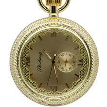 Полностью золотые карманные часы с роскошной подвеской брелок цепь старинные карманные часы Подарки для мужчин женщин PJX1377 2024 - купить недорого