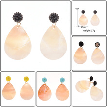 Pendientes grandes de acrílico en forma de lágrima para mujer, aretes colgantes de estilo económico, 3 colores, 2019 2024 - compra barato