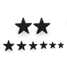 1 Pair Cool Black Star Earring Stud for Men Women Casual Pentagram Ear Stud Push Back Star Ear Piercing Jewelry 2024 - buy cheap