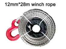 12MM * 28M Synthetic Winch Line / UHMWPE Rope With Hook 2024 - buy cheap