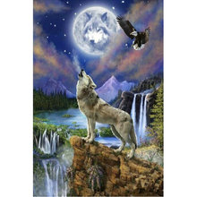 Diy pintura diamante lobo 5d strass kits de ponto cruz praça cheia diamante bordado águia conjunto de costura decoração para casa animal 2024 - compre barato