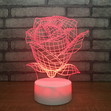Lâmpada de led colorida em 3d, criativa, dia dos namorados, novidade, usb, poupança de energia, luminária de cabeceira 2024 - compre barato