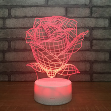 Rose Lamp Colorful Led Energy Saving Bedside Led Night Light Creative Valentine's Day Novelty Usb Led 3d Light Fixtures 2024 - buy cheap