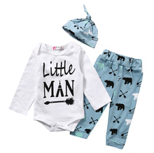 Conjuntos de ropa de Navidad para bebé recién nacido, pelele para niño y niña, Tops + Pantalones + sombrero, conjunto de 3 piezas 2024 - compra barato