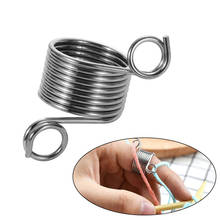 NEW 2Sizes Ring Type Knitting Tools Finger Wear Thimble Yarn Spring Guides Stainless Steel Needle Thimble Sewing Accessories 2024 - buy cheap