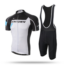 Xincity conjunto masculino de ciclismo em poliéster respirável, camiseta e bretelle de manga curta para ciclismo, verão 2021 2024 - compre barato