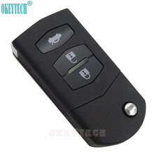 OkeyTech-mando a distancia de 3 botones para coche, caja de cubierta de llave abatible para Mazda 2 3 5 6 Rx8 Mx5 Atenza, reemplazo, cubierta FOB, envío gratis 2024 - compra barato