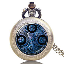 2018 New Arrival Retro Bronze Doctor Who Quartz Necklace Pendant Pocket Watch Chain Gift for Men Woman 2024 - buy cheap