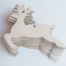 10PCS DIY Christmas Snowflakes&Deer&Tree Wooden Pendants Ornaments Christmas Party Decorations Xmas Tree Ornaments Kids Gifts 2024 - buy cheap