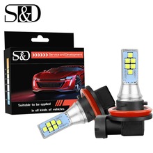 S & D-bombilla LED antiniebla para coche, luz LED Canbus para correr, 12V, 6000k, blanca, H11 H8 H16JP, 2 uds. 2024 - compra barato