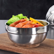 1pc Double Layer Stainless Steel Bowl Insulated Rice Bowl Household Tableware Bowl Children Anti-scalding Soup Bowl 2024 - buy cheap